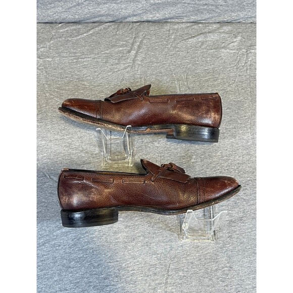 Allen Edmonds Dalton Brown Pebble Grain Tassel Kiltie Slip-On Dress Shoe Loafer - Picture 6 of 12